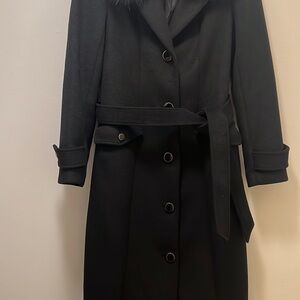 Elegant Black Coat with Belt